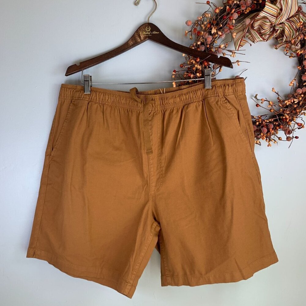 Toad & CO Men's Wanderwell Pull-On Short Elastic Waist XXL in Kelp Brown